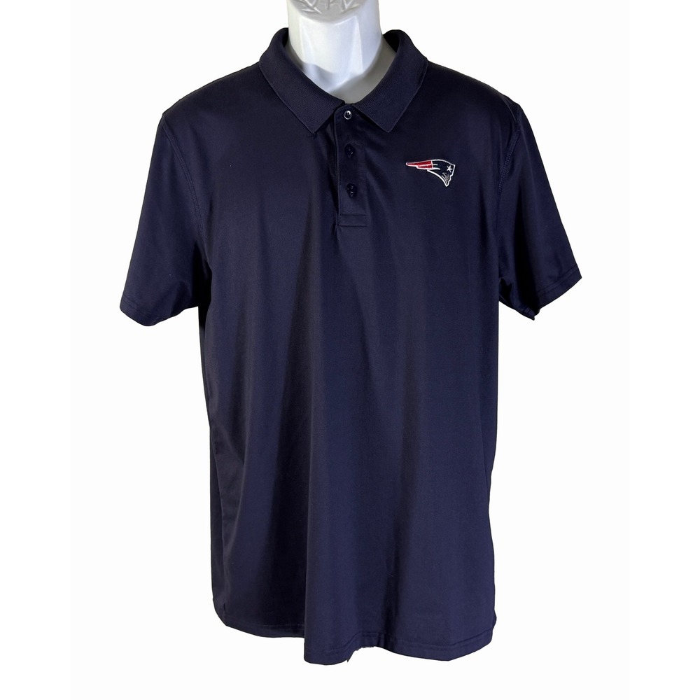 DTS New England Patriots Polo Mens Large Navy‎ Blue Short Sleeve NFL